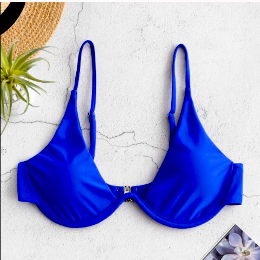 Zaful blue bikini top